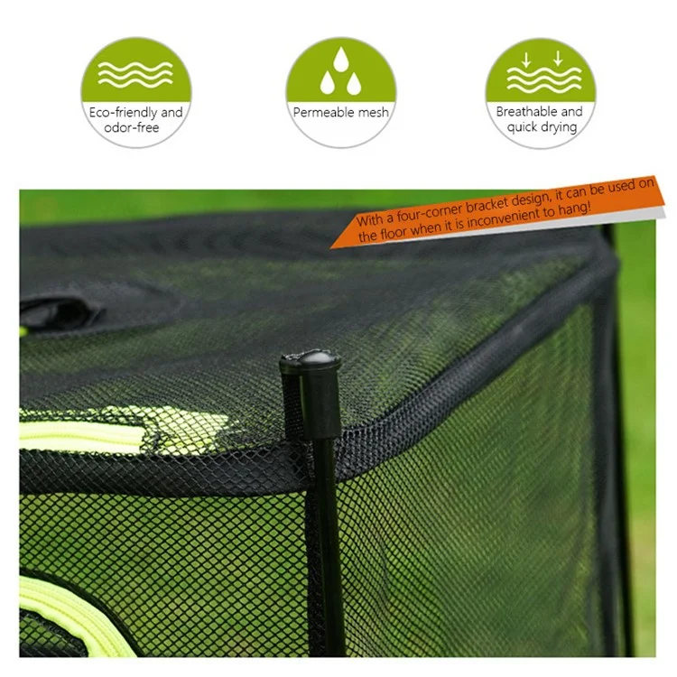 4 Layer Foldable Storage Hanging Net Portable Outdoor Camping Drying Mesh Basket - Red