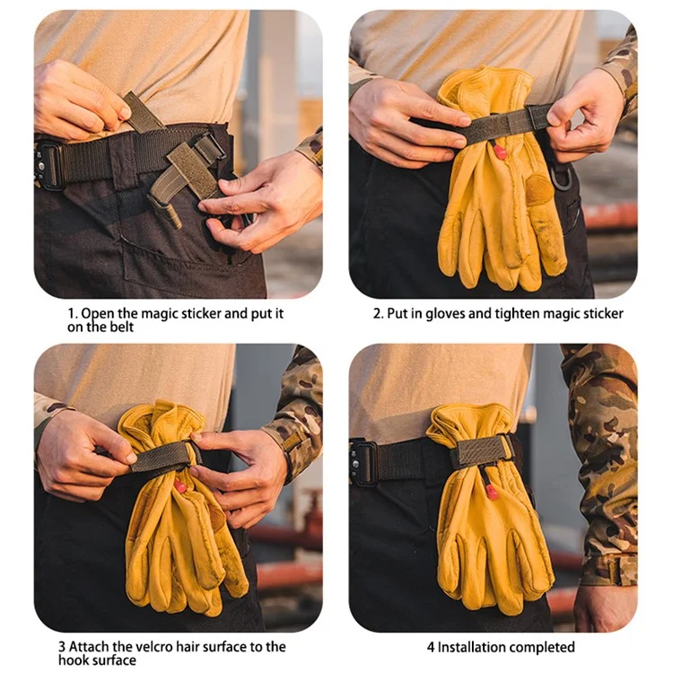 Multifunction Gloves Storage Buckle Outdoor Tactical Climbing Rope Storage Hook Key Holder Ajustable Rope Hanging Buckles - Verde del Ejército