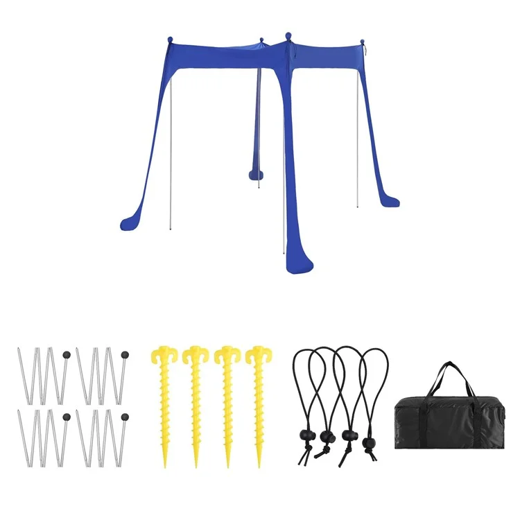 Beach Tent Canopy Sun Shelter Anti-UV Sun Shade Tents for Fishing Backyard Camping, 4x6-Sectionn Rod, 210x170x200cm - Sapphire