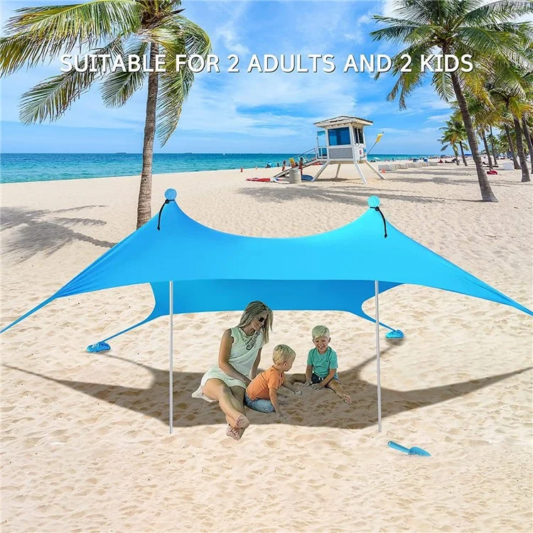 Beach Tent Canopy Sun Shelter Anti-UV Sun Shade Tents for Fishing Backyard Camping, 4x6-Sectionn Rod, 210x170x200cm - Sapphire