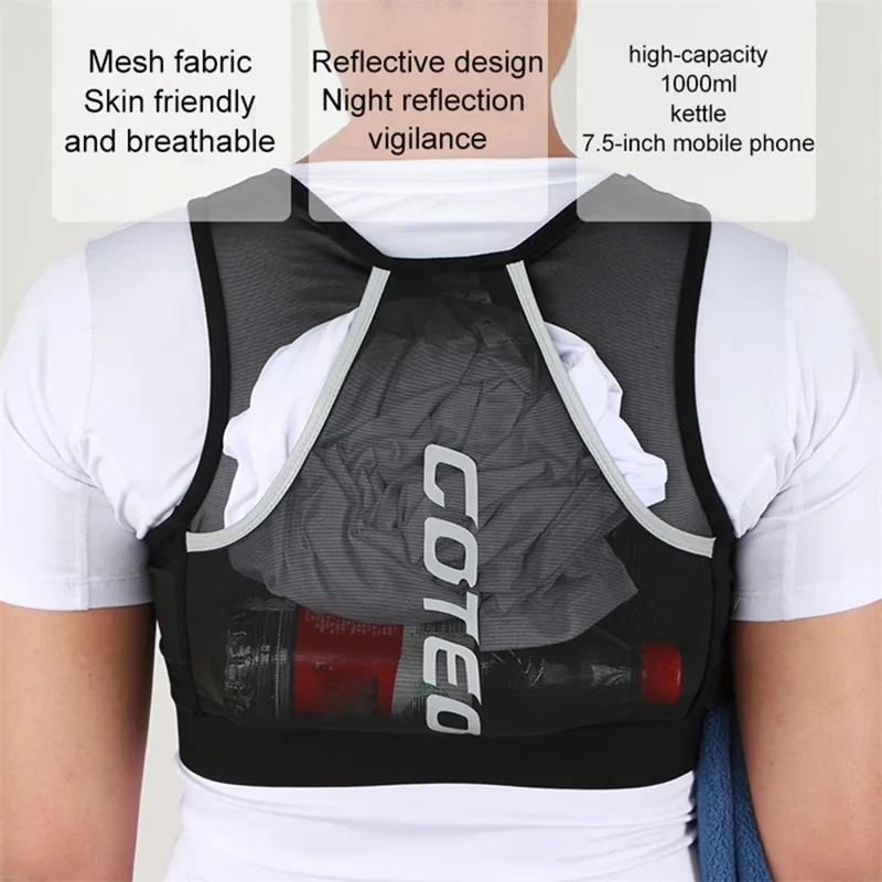 2235 Hydration Running Vest Reflective Sports Chest Bag Front Chest Pack for Cycling Race Marathon Hiking - M
