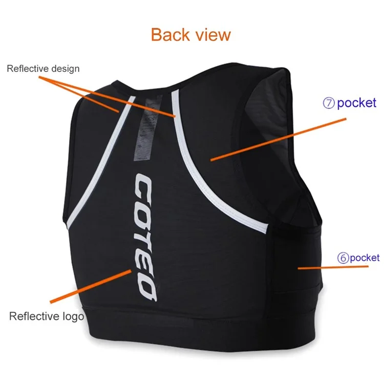 2235 Colete Hidratante Refletor para Corrida Bolsa Esportiva para Peito Bolsa Frontal para Ciclismo Corrida de Maratona Caminhada - G