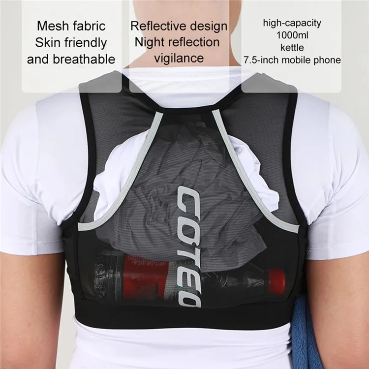 2235 Colete Hidratante Refletor para Corrida Bolsa Esportiva para Peito Bolsa Frontal para Ciclismo Corrida de Maratona Caminhada - G
