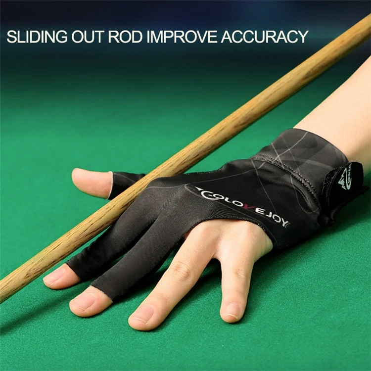 GOLOVEJOY XG67 1Pc Open 3 Fingers Snooker Billiard Gloves Left Hand Sweat Proof Cue Pool Gloves - Black / Grey