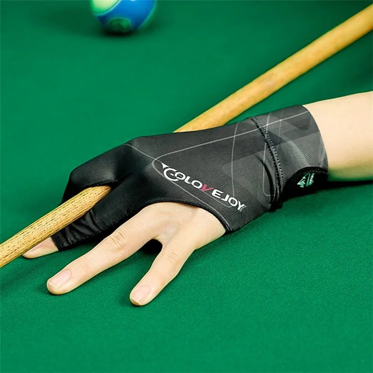 Golovejoy Xg67 1pc Abierto 3 Dedos Billar de Billar de Billar de Billar de Billar de Billar de la Mano Izquierda Guantes de la Piscina de la Piscina - Negro / Gris