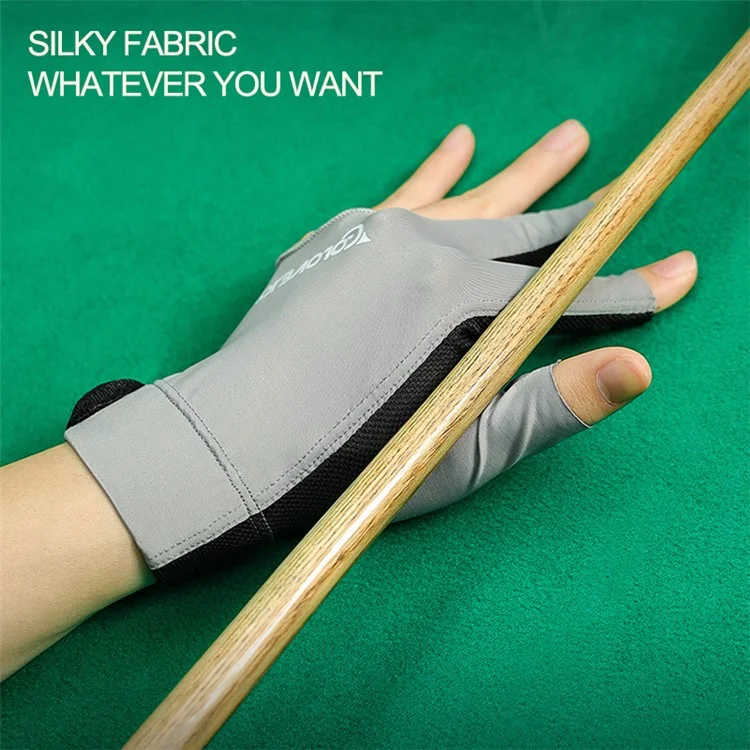 GOLOVEJOY XG67 1Pc Open 3 Fingers Snooker Billiard Gloves Left Hand Sweat Proof Cue Pool Gloves - Grey