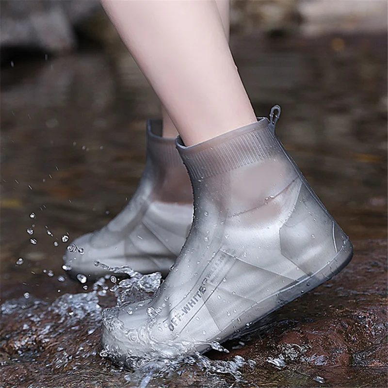 1 Paio di Copriscarpe Impermeabili per Giorni Piovosi, Riutilizzabile, in Silicone Antiscivolo, Copertura per Stivali Medi - Caffè / S
