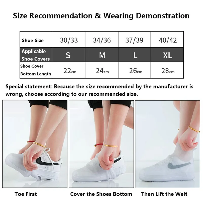 1 Par de Capa de Sapato Impermeável para Dias Chuvosos Reutilizável Silicone Anti-Escorregamento Chuva Bota Tubo Médio Capas de Sapato - Café / XL