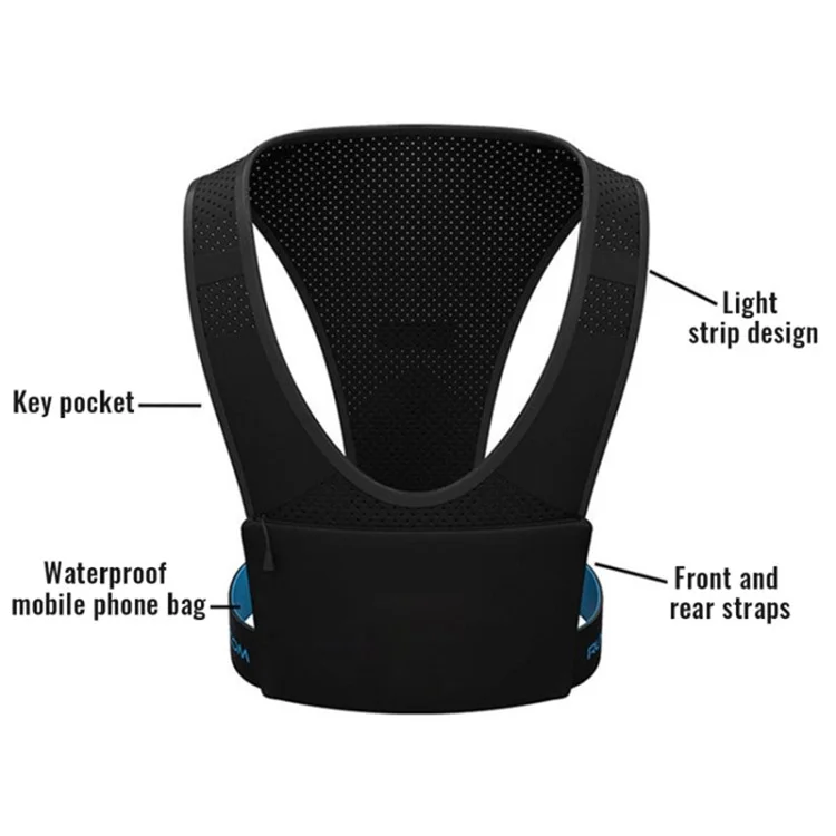Reflective Vest Cell Phone Pouch Outdoor Sports Mobile Phone Chest Bag for Night Running (Free Size)