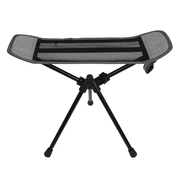 Taburete reclinable de apoyo para los pies al aire libre Ocio Siesta Reposapiés Aleación de aluminio Tela de malla Plegable Reposapies perezoso - Gris