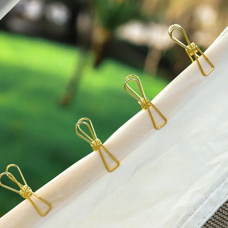 Outdoor Tent Mini Long Tail Clip Press-type Anti-skid Canopy Tarp Fixing Iron Clip - Gold