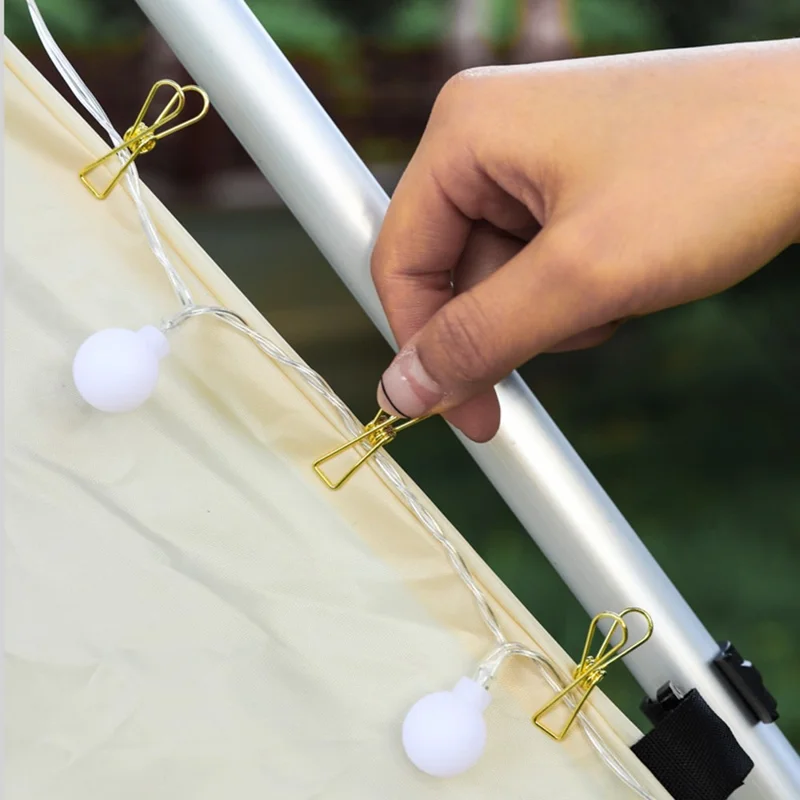 Outdoor Tent Mini Long Tail Clip Press-type Anti-skid Canopy Tarp Fixing Iron Clip - Gold