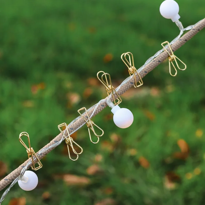 Outdoor Tent Mini Long Tail Clip Press-type Anti-skid Canopy Tarp Fixing Iron Clip - Gold