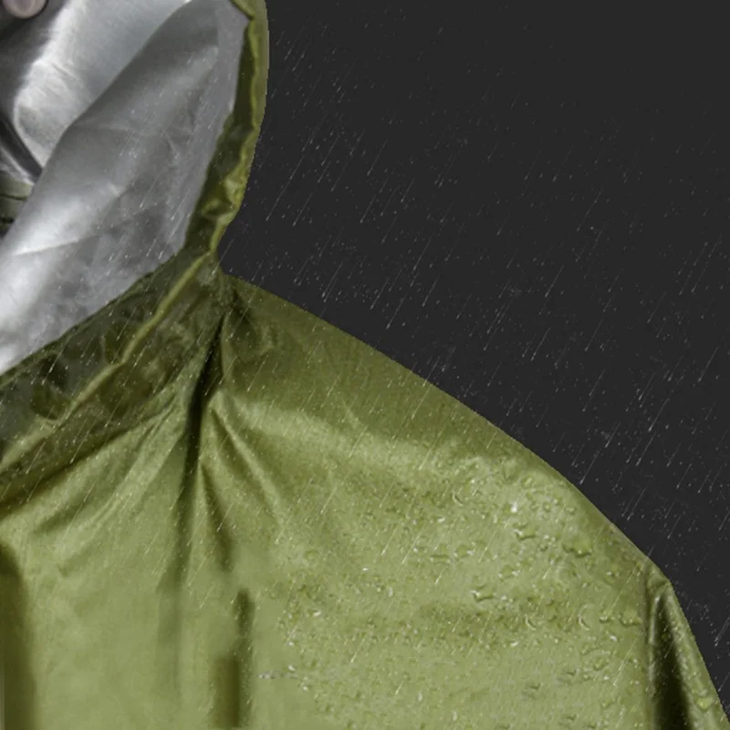 Capa de Chuva 3 em 1 de Poliéster 190T para Ciclismo Outdoor, Caminhada, Lona à Prova de Vento e Chuva - Camuflagem