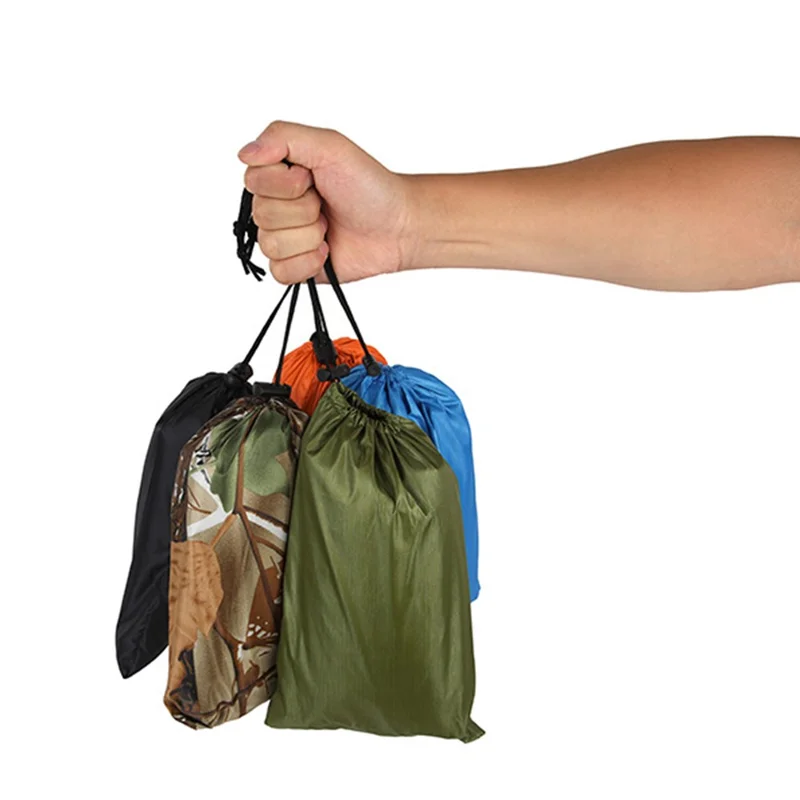 190T Polyester Taftfabrik 3-in-1 Outdoor Fahrrad-Wandern Regenjacke Bodenprober Tarp Winddicht Regenponcho - Orange 