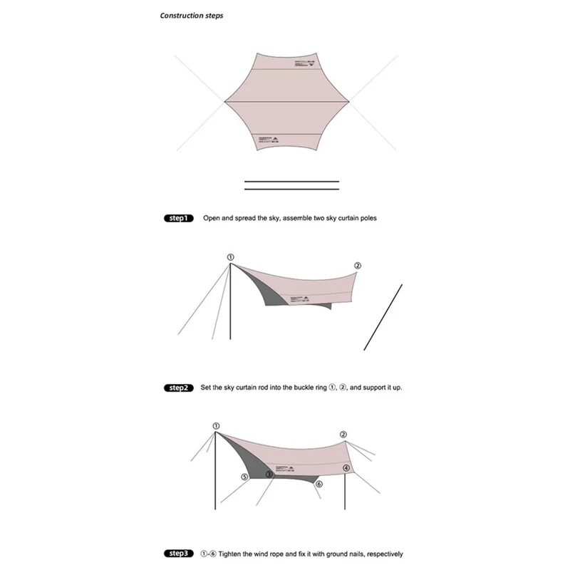 SHINETRIP Abri de Camping Extérieur Pique-Nique Pare-Soleil 210D Tissu Oxford Enduit d'Argent Abri Imperméable - Or