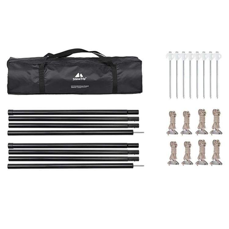 SHINETRIP Outdoor Camping Picnic Tarp 210D Black Coated Oxford Cloth Canopy Anti-UV Rainproof Awning - Gold