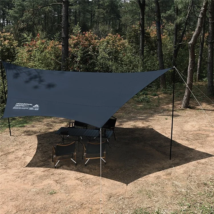 SHINETRIP Outdoor Camping Picnic Tarp 210D Black Coated Oxford Cloth Canopy Anti-UV Rainproof Awning - Gold