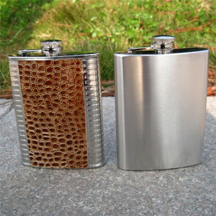 AOTU 8oz Portable Portable Acier Hip Flask Whisky Pot (BPA Gratuit, Pas de Certificat de Fda) - Texturé