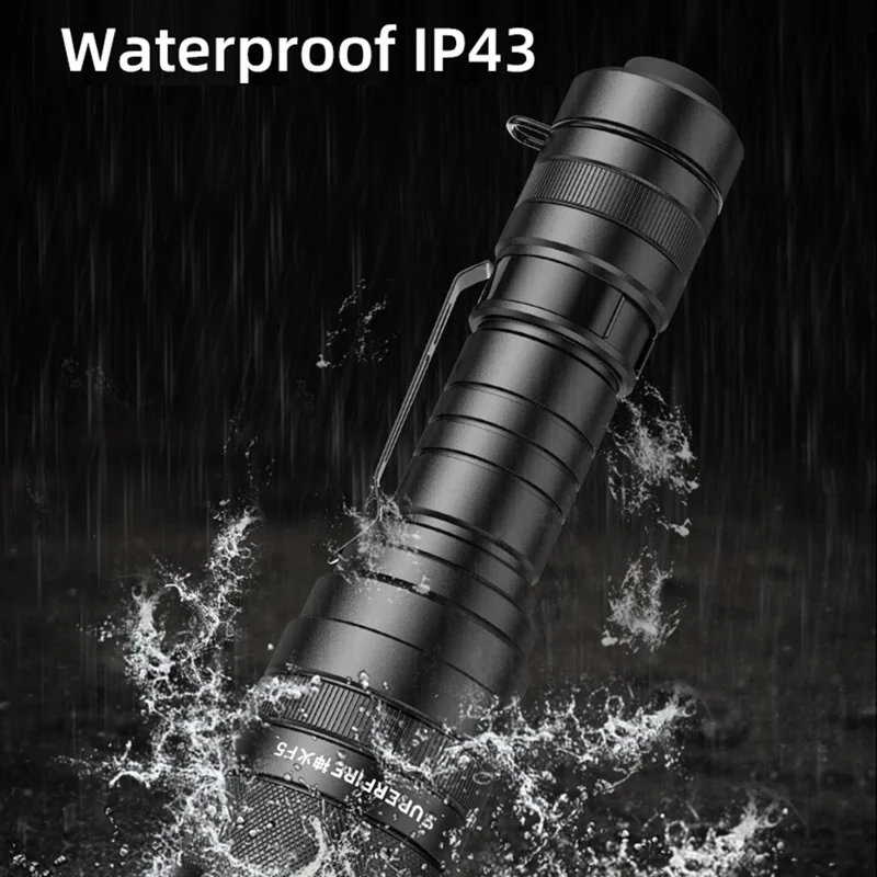 SUPERFIRE F5 Zoomable Flashlight Waterproof Portable Night Light with Waist Clip, Direct Charging Model