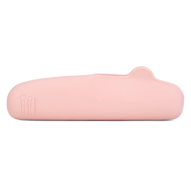Achat en Vrac Flexible Silicone Sac de Rangement Voyage Maquillage Pinceau Support Portable Cosmétique Pinceau Sac - Rose