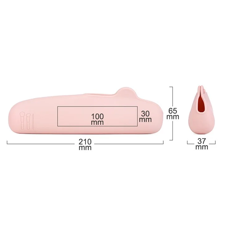 Achat en Vrac Flexible Silicone Sac de Rangement Voyage Maquillage Pinceau Support Portable Cosmétique Pinceau Sac - Rose