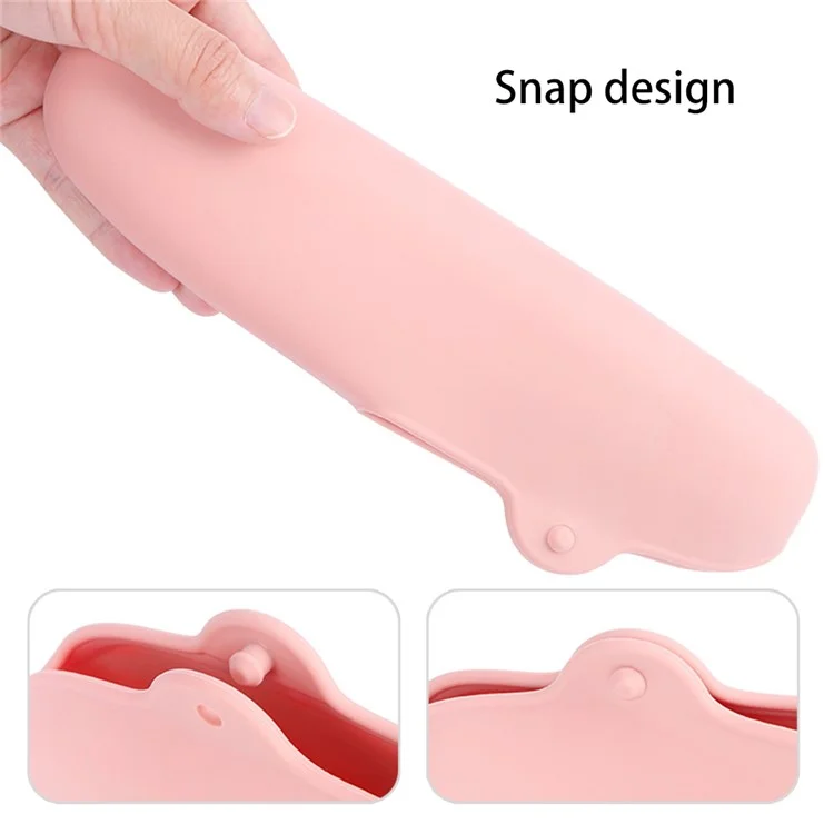 Achat en Vrac Flexible Silicone Sac de Rangement Voyage Maquillage Pinceau Support Portable Cosmétique Pinceau Sac - Rose