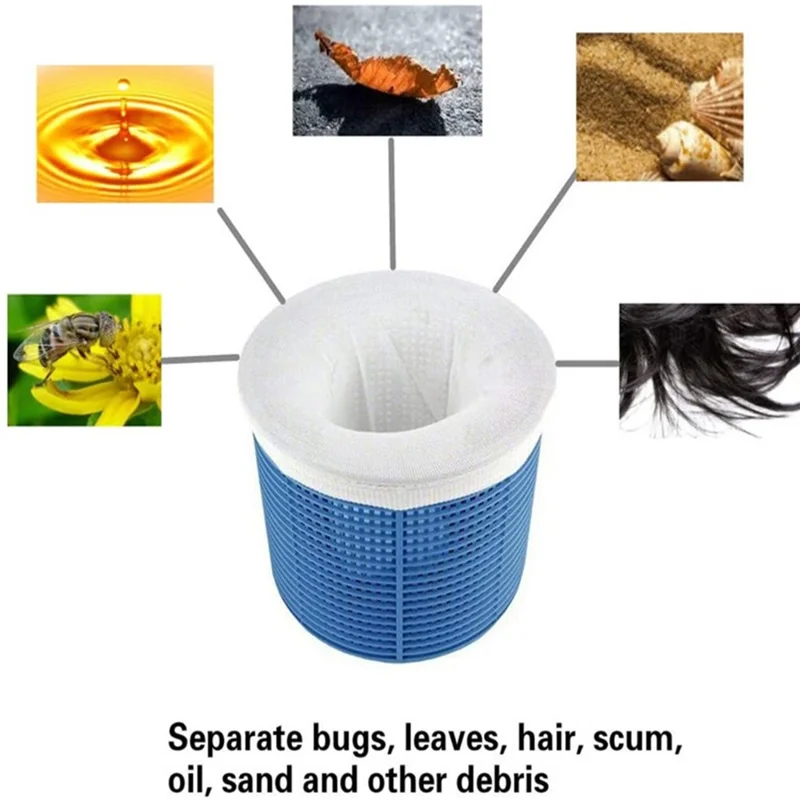 10PCS Swimming Pool Skimmer Socks Filters Baskets Skimmers to Clean Debris and Leaves for Ground Pools - Blue