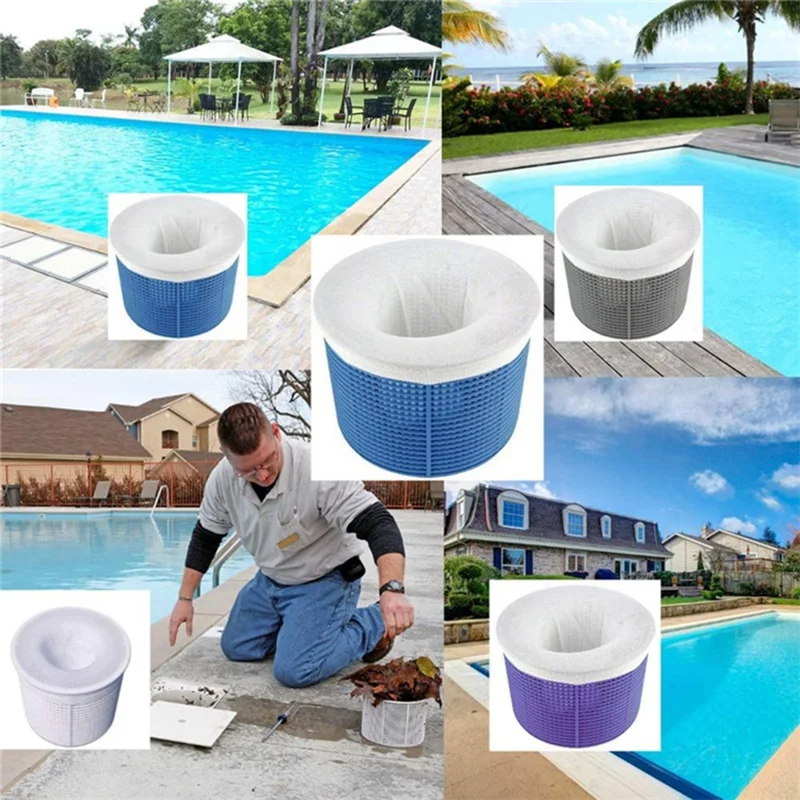 10PCS Swimming Pool Skimmer Socks Filters Baskets Skimmers to Clean Debris and Leaves for Ground Pools - Blue