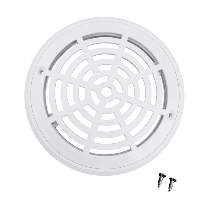 SP-1030 Cubierta de desagüe principal de 8 pulgadas de diámetro de plástico ABS Reemplazo de tapa de drenaje de piscina con tornillos