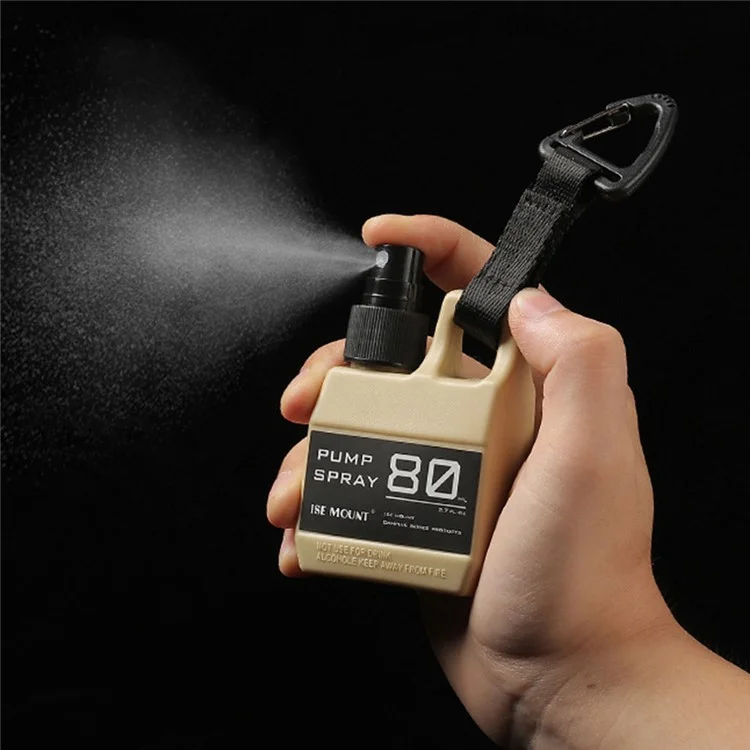 ISE MOUNT Garrafa Spray Tática Outdoor Camping de 80 ml com Gancho - Cáqui