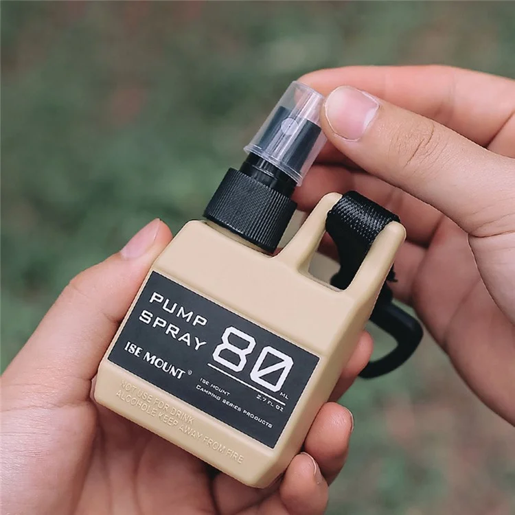 ISE MOUNT Garrafa Spray Tática Outdoor Camping de 80 ml com Gancho - Cáqui