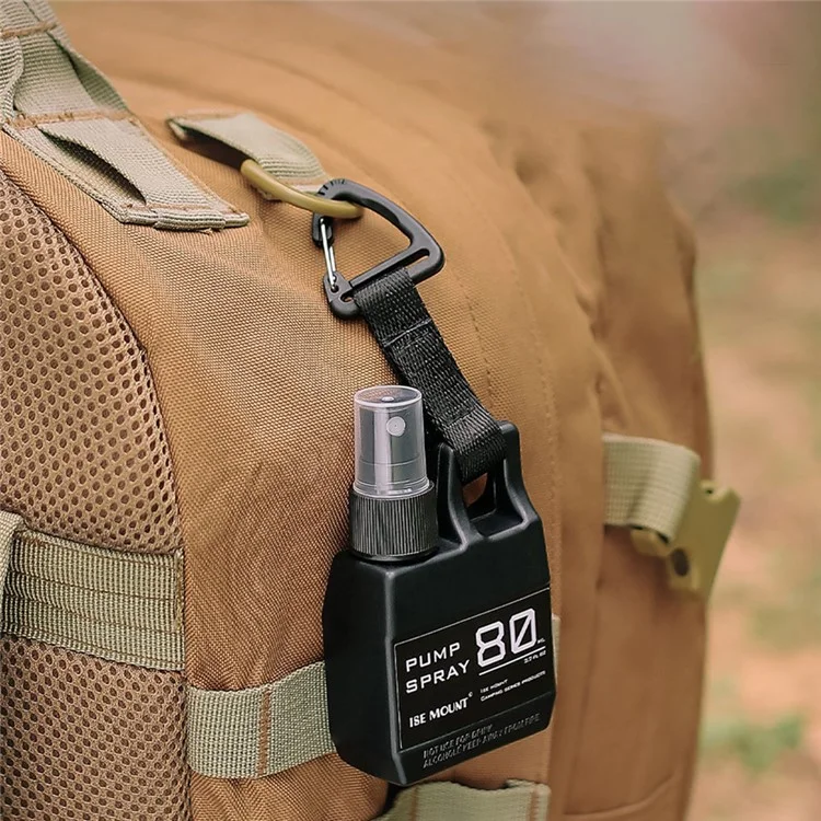 ISE MOUNT Garrafa Spray Tática Outdoor Camping de 80 ml com Gancho - Cáqui
