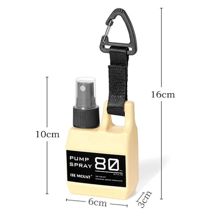 ISE MOUNT Garrafa Spray Tática Outdoor Camping de 80 ml com Gancho - Cáqui