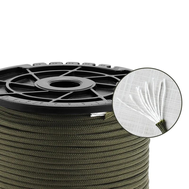 HALIN 100m Outdoor Multifunctional Spool 9 Core Umbrella Rope 4mm Thick Tent Wind Rope - Orange