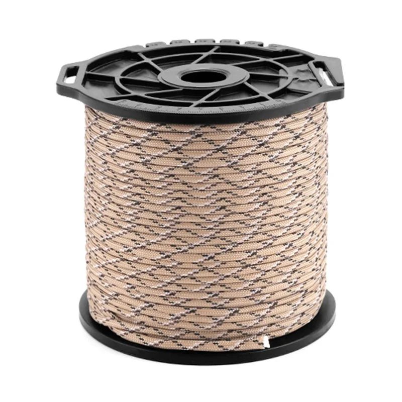 حبل مظلة متعدد الوظائف بسعة 100 متر من HALIN، 9 نوى، بسمك 4 مم، حبل رياح للخيام - صحراء