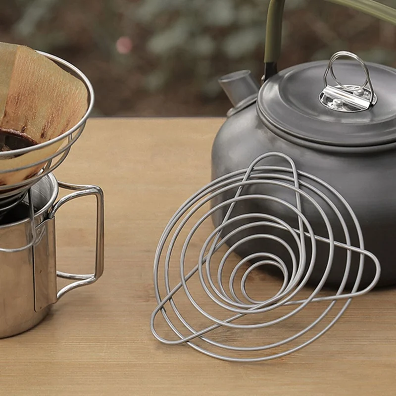 HALIN Cone Shape Stainless Steel Coffee Filter Basket Foldable Coffee Dripper Stand (BPA Free, No FDA Certificate) - Large Size