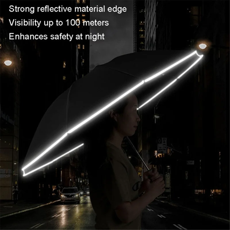 20 Ribs 190T Cloth Automatic Umbrella Sun-proof Rainproof Dual-use Reverse Type Folding Umbrella - Beige