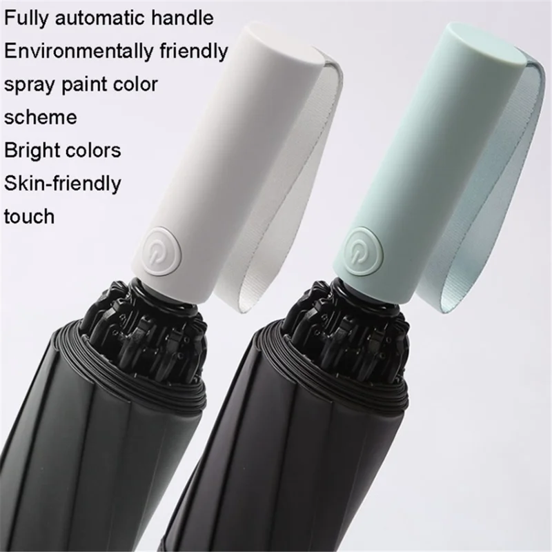 20 Ribs 190T Cloth Automatic Umbrella Sun-proof Rainproof Dual-use Reverse Type Folding Umbrella - Beige