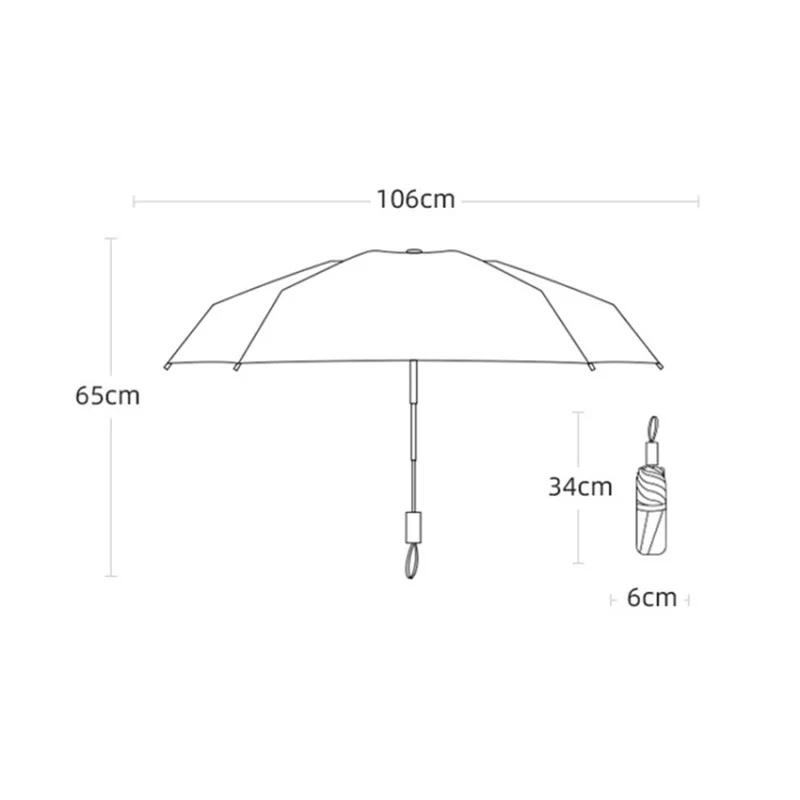 20 Ribs 190T Cloth Automatic Umbrella Sun-proof Rainproof Dual-use Reverse Type Folding Umbrella - Black