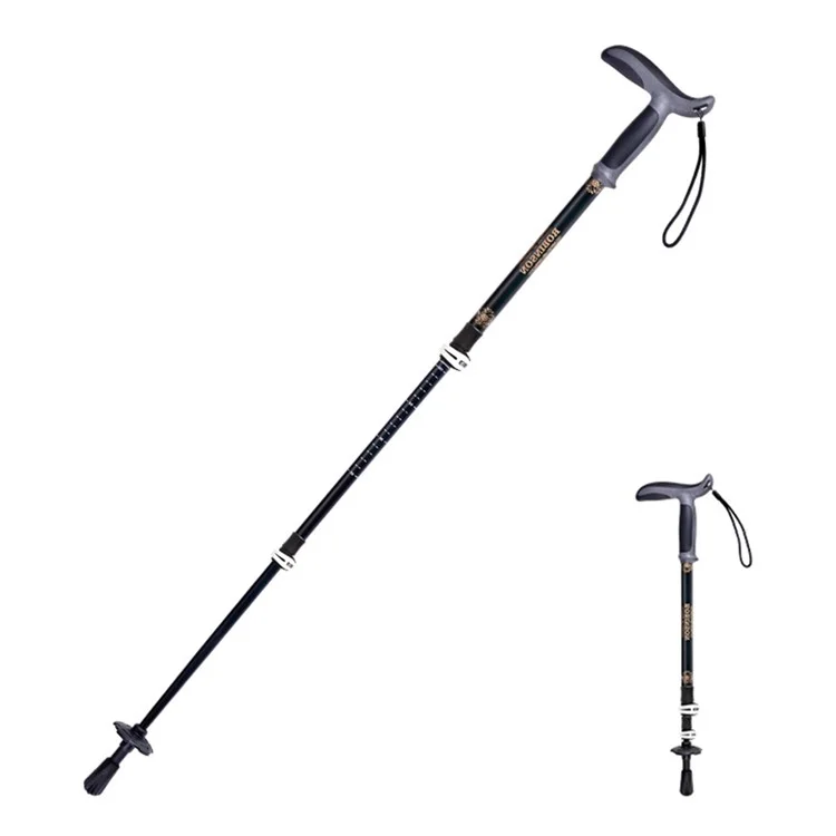 REBORNSUN RBQY0623 Backpacking Carbon Fiber Trekking Pole Camping 3-Abschnitt 51-100CM Outdoor Walking Stick - Schwarz