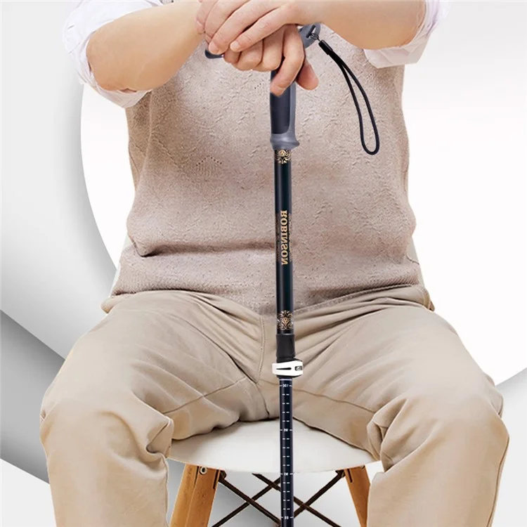 REBORNSUN RBQY0623 Backpacking Carbon Fiber Trekking Pole Camping 3-Abschnitt 51-100CM Outdoor Walking Stick - Schwarz