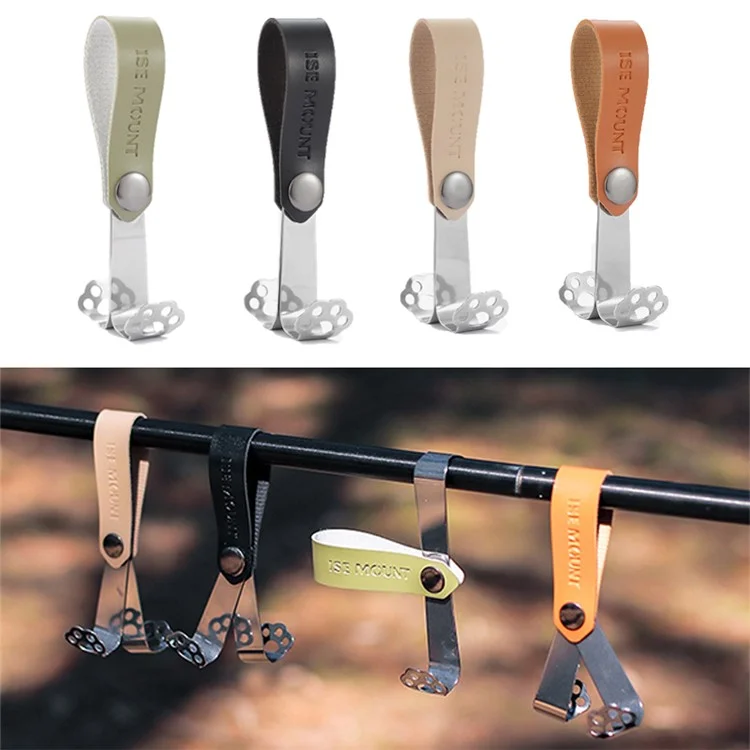 ISE MOUNT 3Pcs Cute Cat Claw Hook Outdoor Snap Button Stainless Steel Hanger Camping Cookware Holder - Marrom