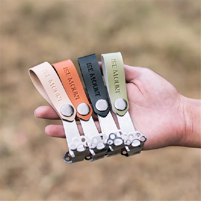 ISE MOUNT 3Pcs Cute Cat Claw Hook Outdoor Snap Button Stainless Steel Hanger Camping Cookware Holder - Khaki