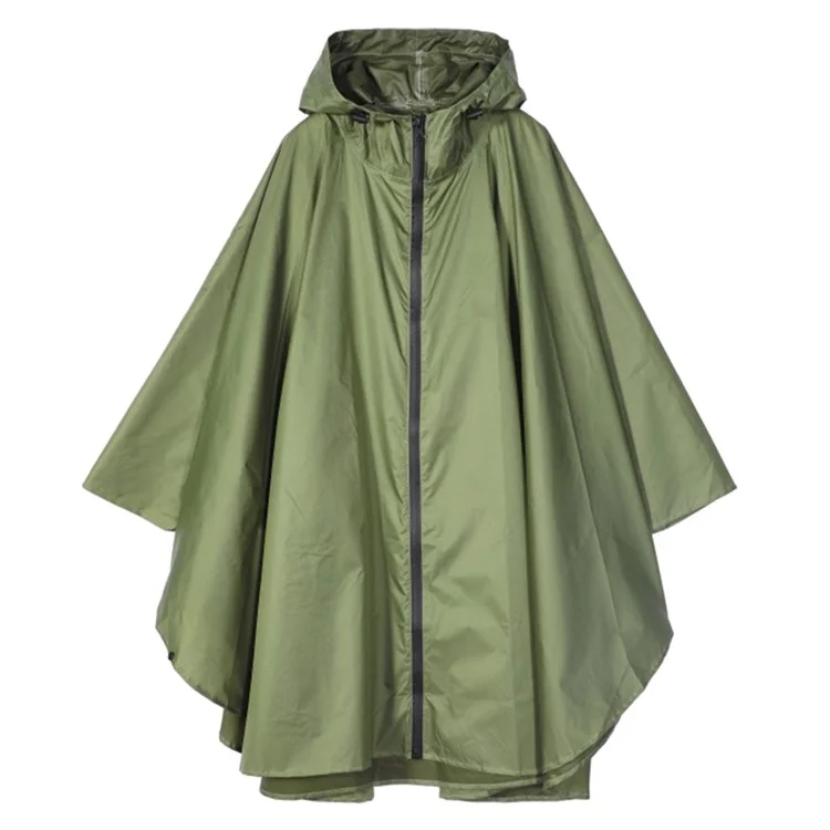 7029 Large Cycling Rain Poncho Bike Cycling Hooded Raincoat Rain Cape On the Go Rain Protection, Size: L - Army Green