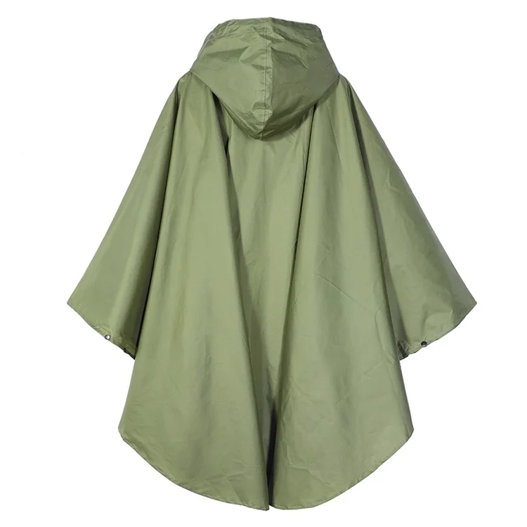 7029 Large Cycling Rain Poncho Bike Cycling Hooded Raincoat Rain Cape On the Go Rain Protection, Size: L - Army Green