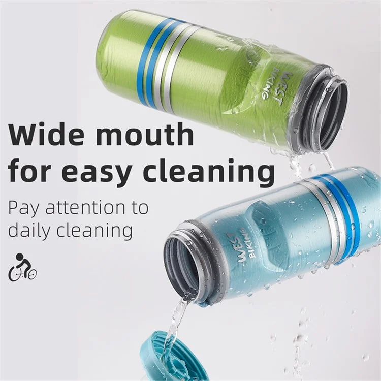 WEST BIKING YP0721046 Sport Insulated Water Bottle Cycling Squeeze PP5 Water Container 620ml (BPA Free, No FDA Certificate) - Blue