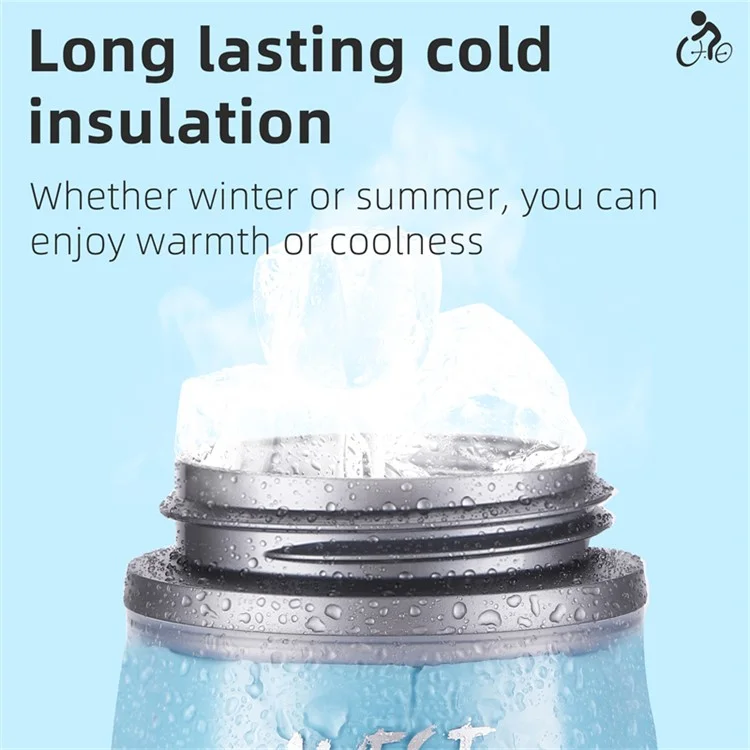 WEST BIKING YP0721046 Sport Insulated Water Bottle Cycling Squeeze PP5 Water Container 620ml (BPA Free, No FDA Certificate) - Blue