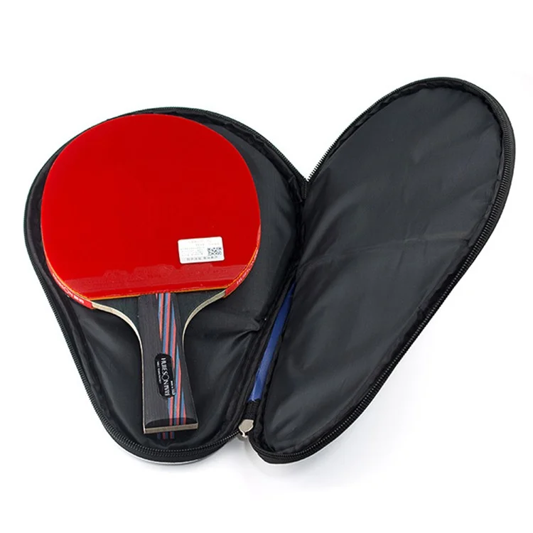 HUIESON HS-PT-H02 Gourd Shape Oxford Cloth+Sponge Cover Ping Pong Paddle Case for 1 Table Tennis Bat Racket - Blue / with Small Pouch