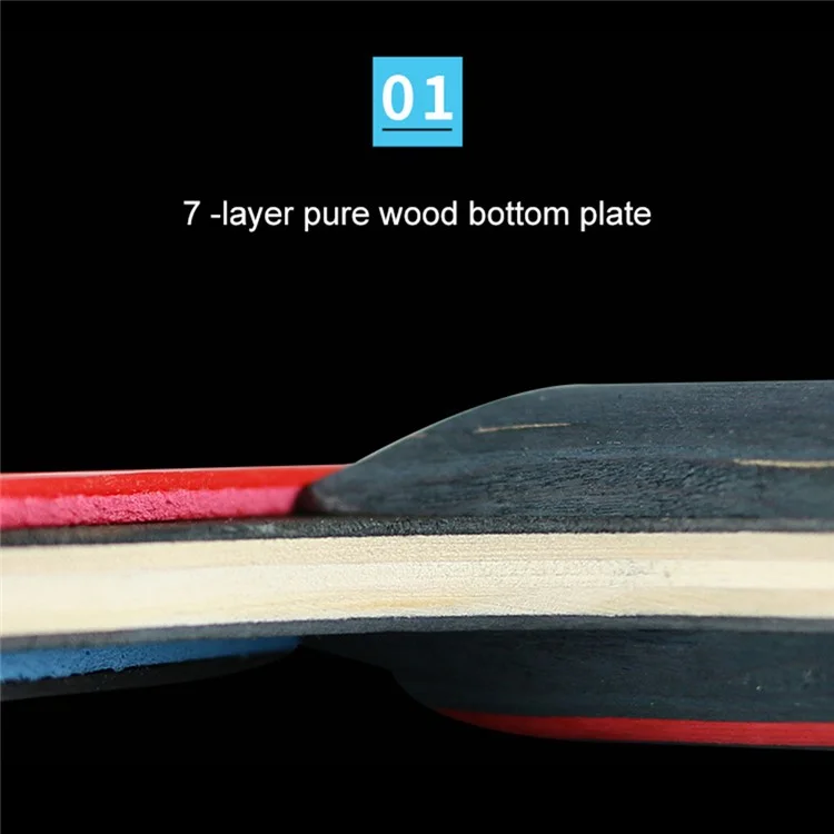 HUIESON HS-D-P01 3-Star Wood Table Tennis Bat Racquet Beginner Ping Pong Paddle with Balls - Pen-holding Style